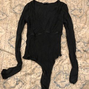 Deep v neck bodysuit